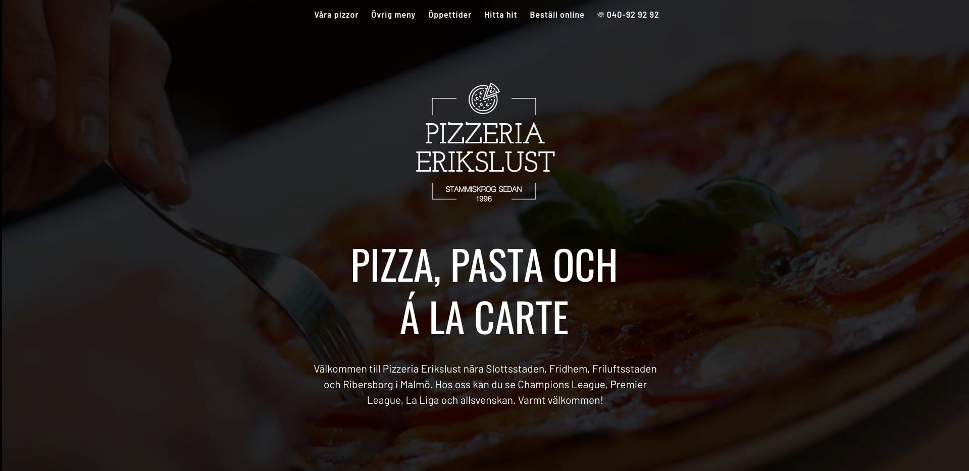 Restaurant Web Design –Pizzeria Erikslust