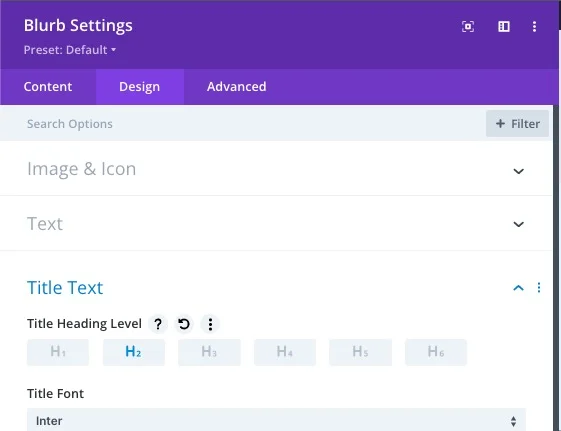 Change heading level in the Divi Blurb module Change heading level in the Divi Blurb module