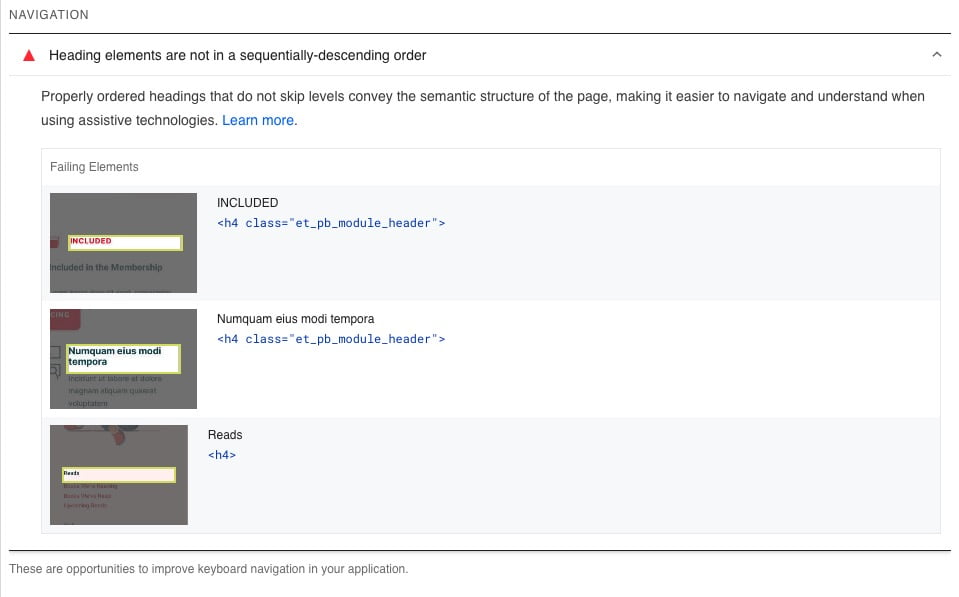 Heading elements are not in a sequentially-descending order