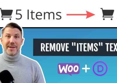 Remove “Items” Text Beside Divi Cart – Only Display Cart Icon + Number