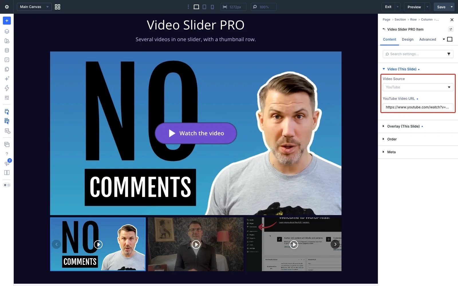 The Video (This Slide) group with Video Source and the video link marked